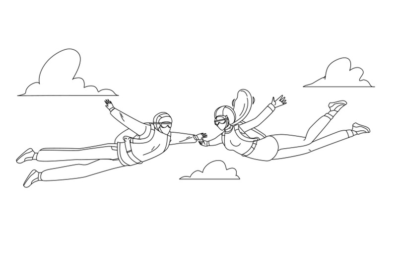 skydivers-man-and-woman-skydive-in-air-vector