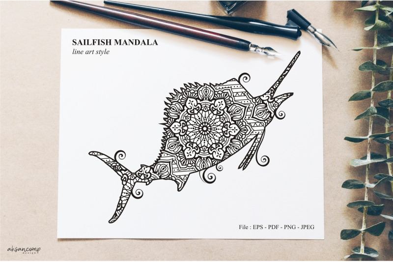 sailfish-mandala-vector-line-art-style