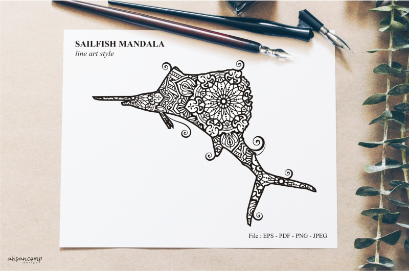 sailfish-mandala-vector-line-art-style