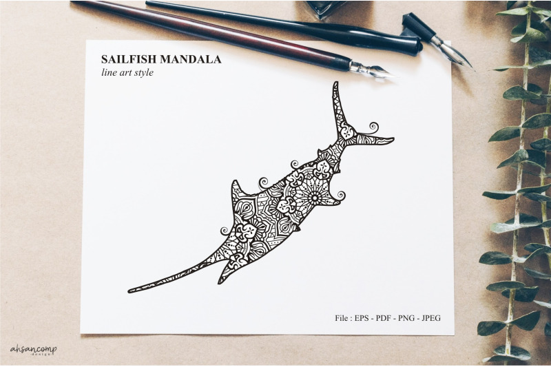 sailfish-mandala-vector-line-art-style