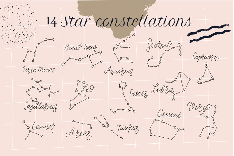 cosmic-procreate-stamps-with-astronomic-signs-and-constellations