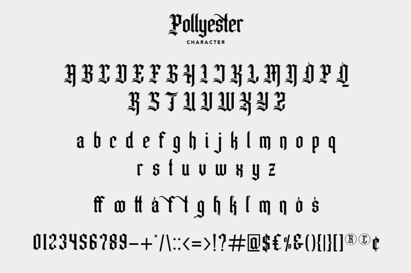 pollyester-blackletter-typeface-font