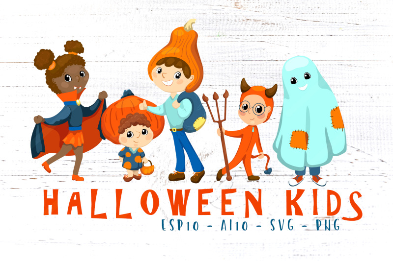 cute-kids-in-halloween-costume-vector-clipart