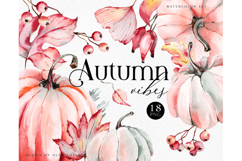 watercolor-pumpkin-clipart-autumn-watercolor-leaves-clipart-fall