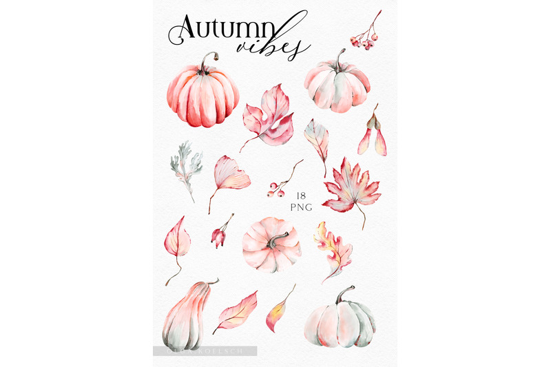 watercolor-pumpkin-clipart-autumn-watercolor-leaves-clipart-fall