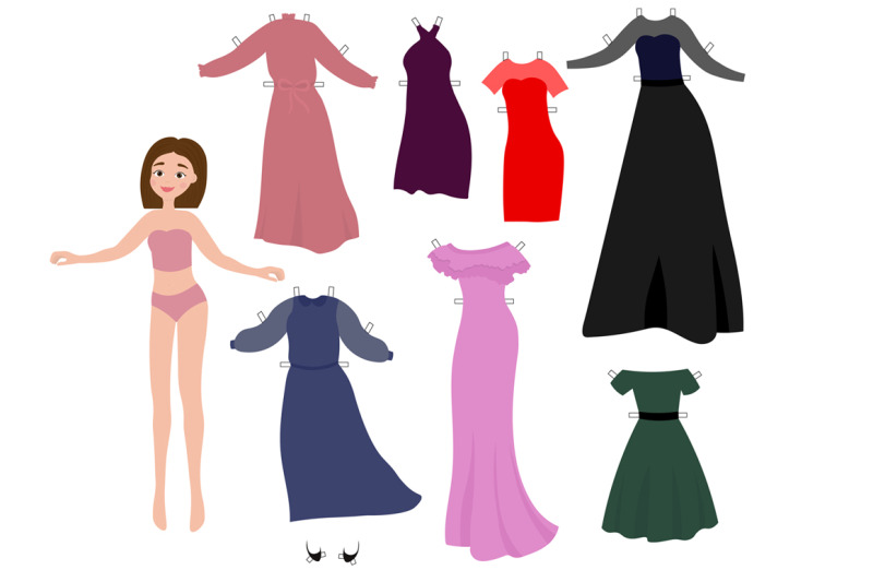 paper-doll-with-cutout-clothes-for-evening-dresses-vector-illustration