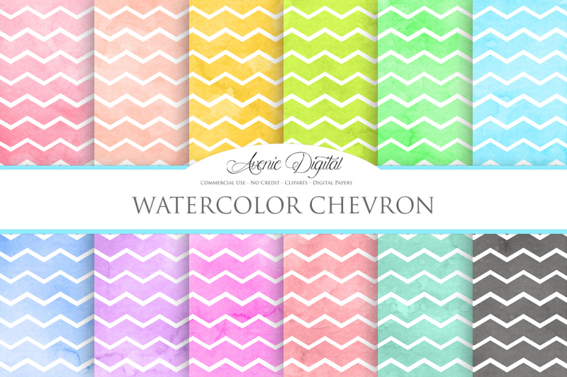 watercolor-chevron-digital-paper