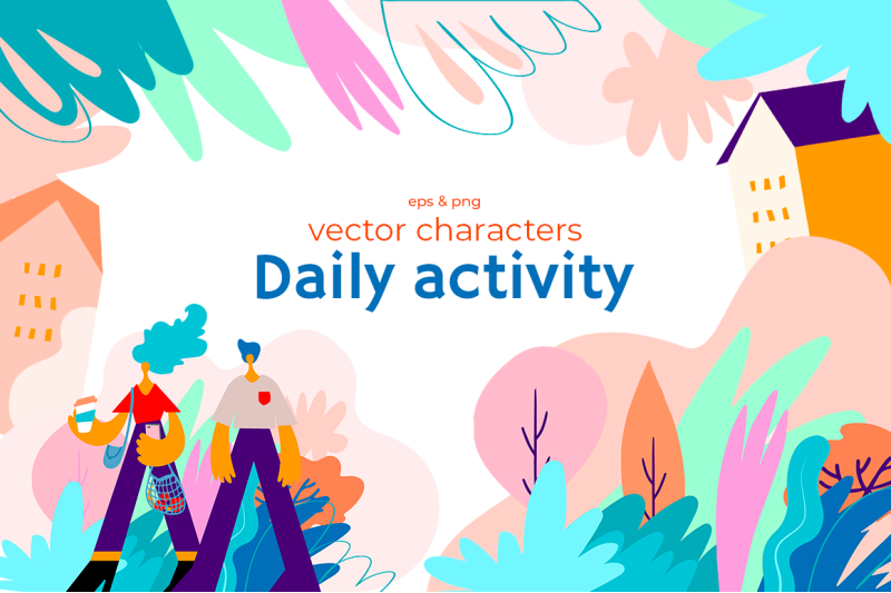cartoon-characters-on-daily-activity