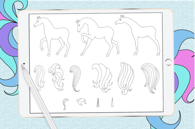 unicorn-procreate-stamp-brushes