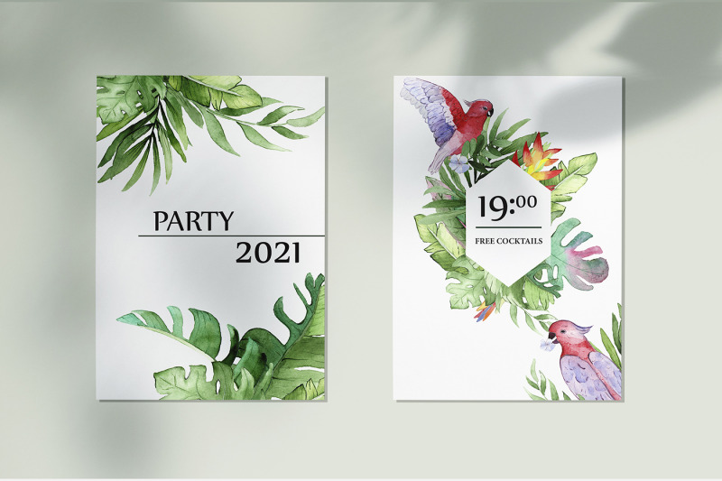 png-watercolor-tropical-summer-clipart-set
