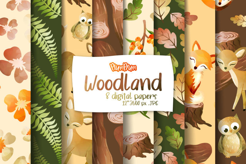 woodland-digital-papers