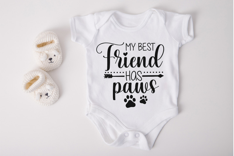 Download My Best Friend Has Paws, Dog sign SVG, Dog SVG DXF PNG By ...