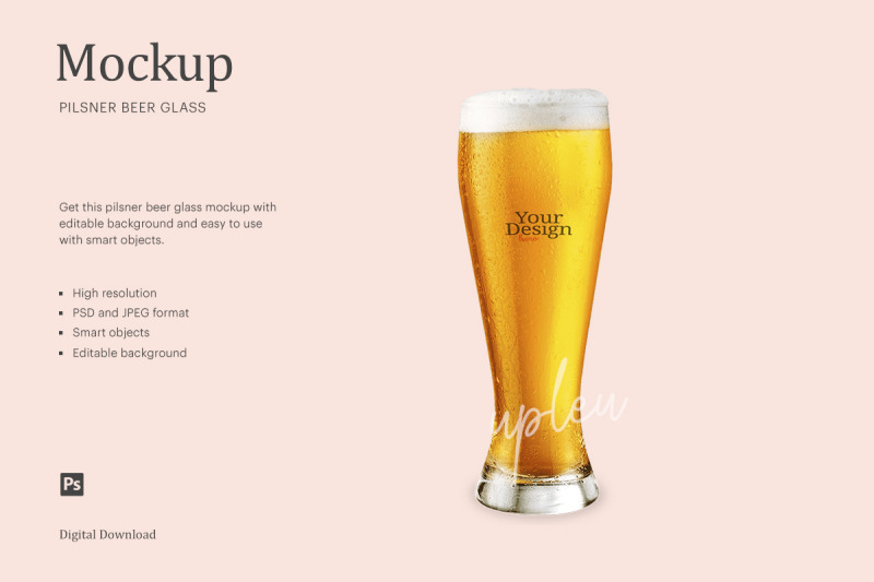 Download 330ml Amber Bottle With Beer Mockup Yellowimages