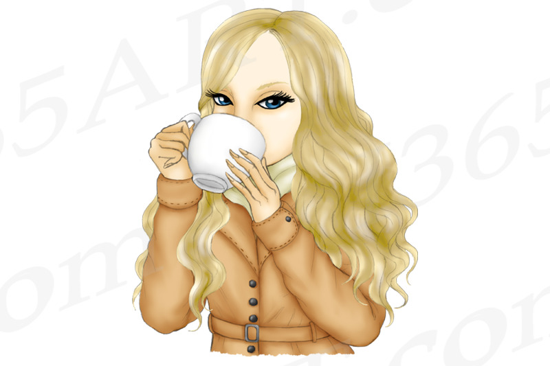 fall-tea-sipping-girls-clipart-illustrations-png