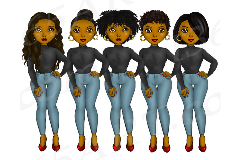 city-girl-clipart-black-woman-clipart-street-fashion-png