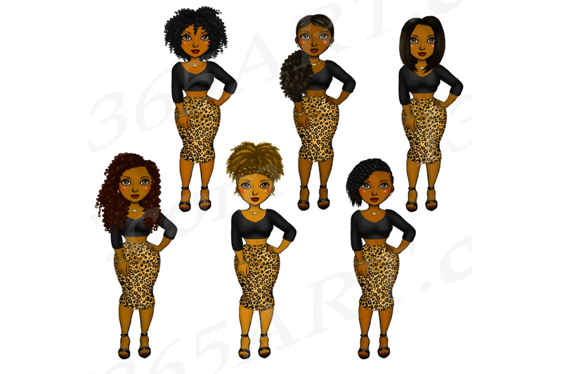 leopard-print-clipart-black-woman-clipart-fashion-girl-clipart