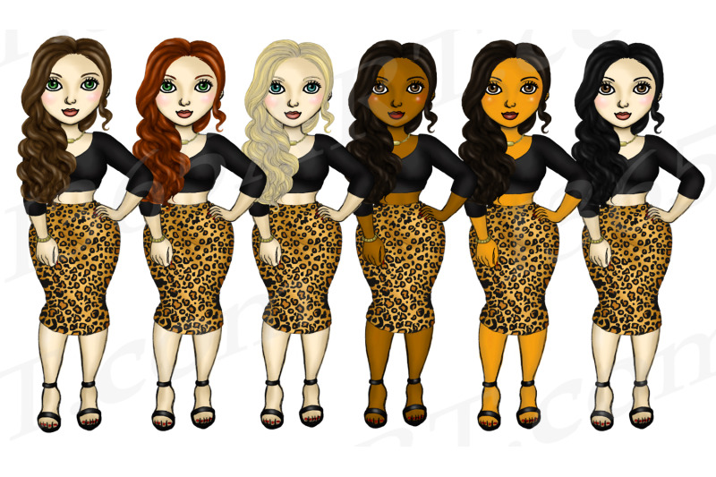 leopard-print-clipart-fashion-girls-in-leopard-skirts-png