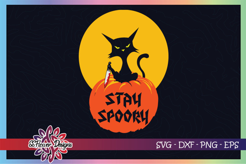 funny-cat-halloween-svg-pumpkin-stay-spooky-svg-cat-with-knife-svg