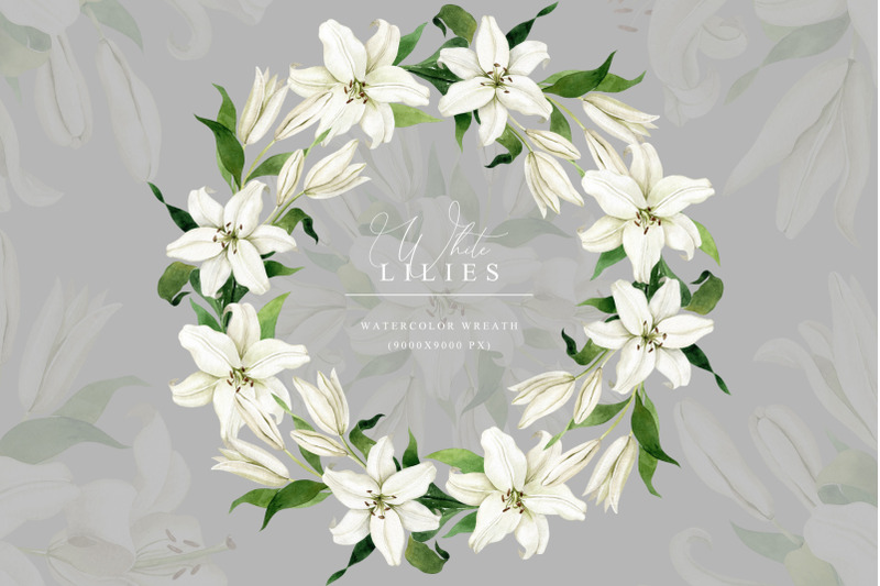 white-lilies-watercolor-collection