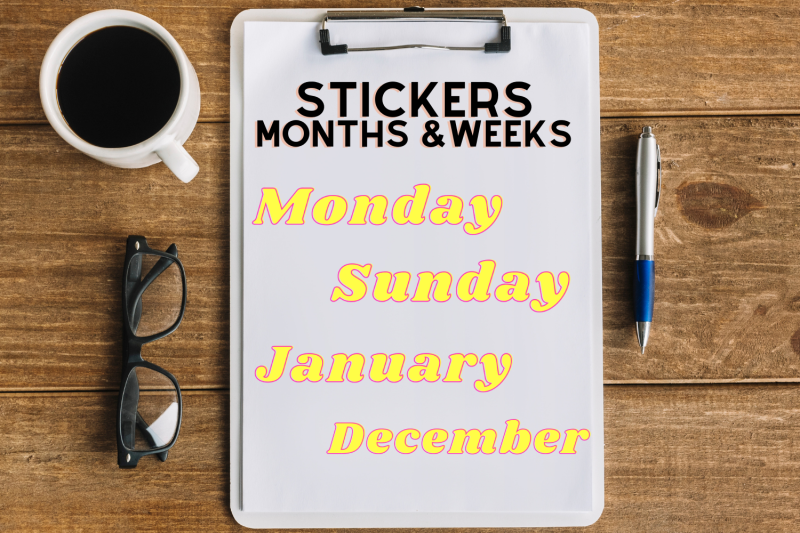 bullet-journals-sticker-yellow-names-of-month-and-weeks