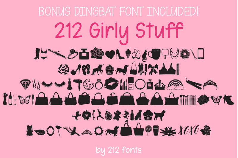 Baby Girl Sans Font With 5 Styles Slant Thin Hearts By 212 Fonts Thehungryjpeg Com