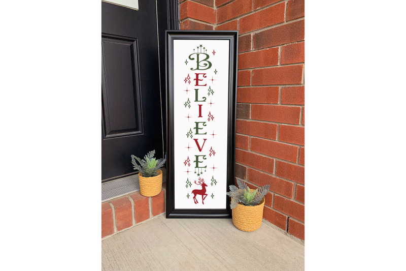 Believe Christmas Porch Sign Svg Porch Sign Svg Cut File By Craftlabsvg Thehungryjpeg Com