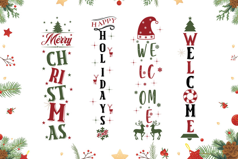 Christmas Porch Sign SVG Bundle, 16 Christmas & Holiday Porch Signs By