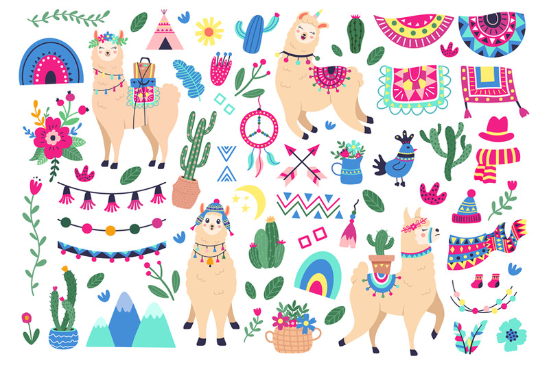 mexican-cute-llamas-llama-and-peruvian-alpaca-wildlife-animals-funny
