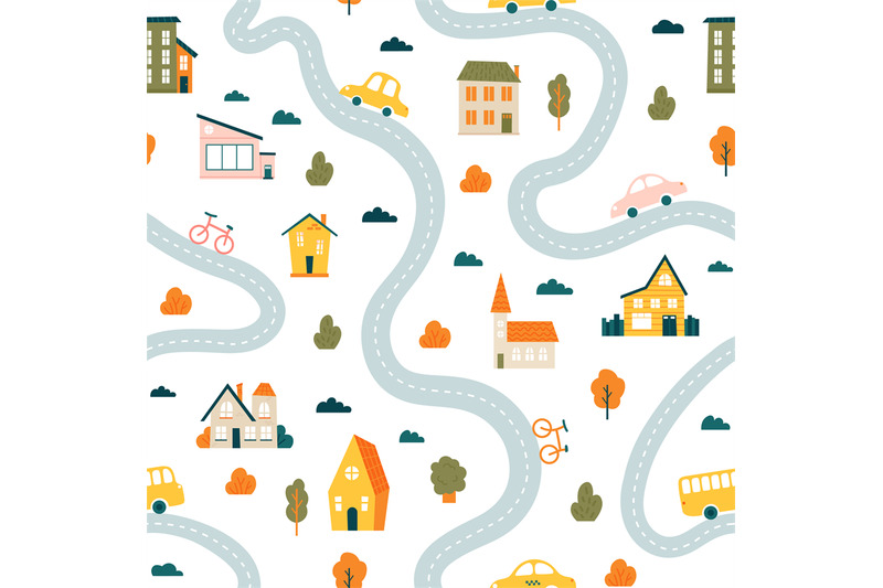 town-map-pattern-seamless-cute-urban-landscape-map-minimalist-houses