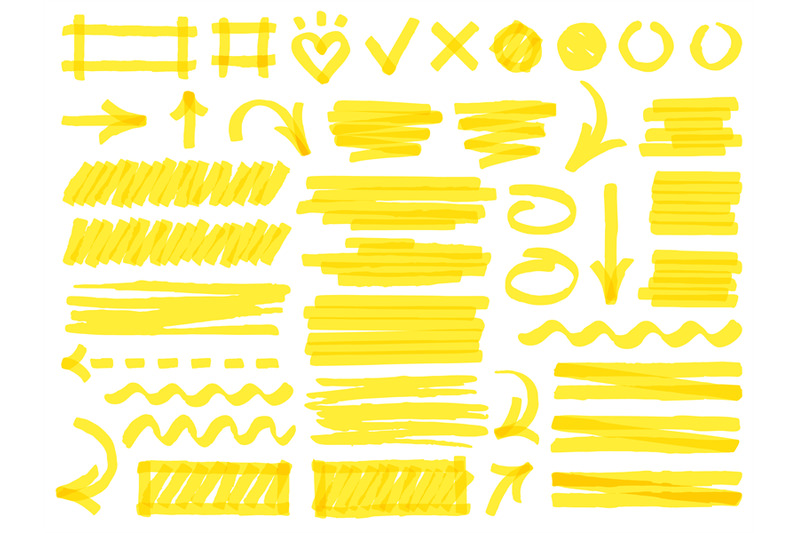 hand-drawn-marker-strokes-yellow-marker-stroke-lines-markers-stripes