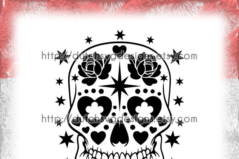 Download Sugar Skull Cutting File In Jpg Png Svg Eps Dxf For Cricut Silhouette Day Of The Death Mexico Dia De Los Muertos Dia De Finadosand By Dutch Svg Designs Thehungryjpeg Com SVG, PNG, EPS, DXF File