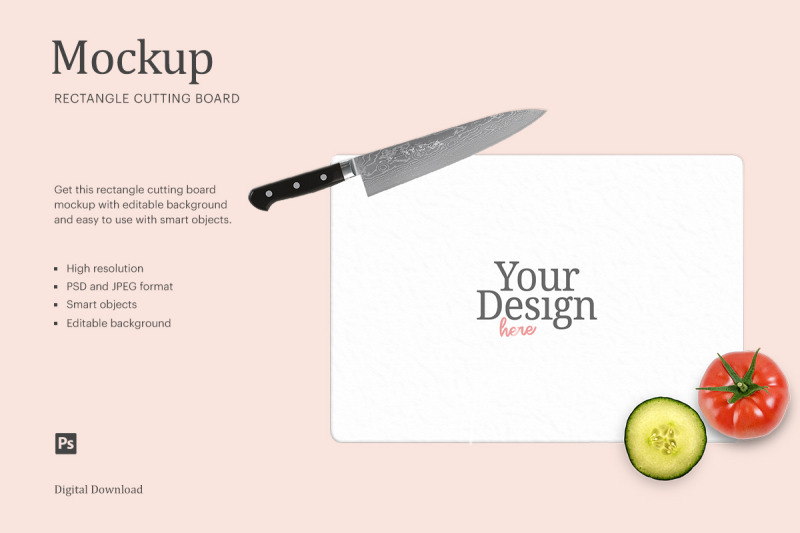 11.5" x 7.75" Cutting Board Mockup | Compatible With Affinity Designer By ariodsgn ...