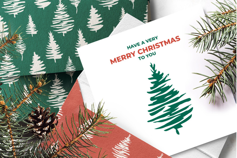 christmas-trees-linocut-vector-set-and-seamless-patterns