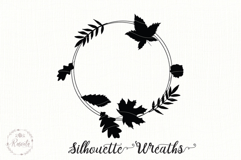 silhouette-wreaths-with-tree-leaves