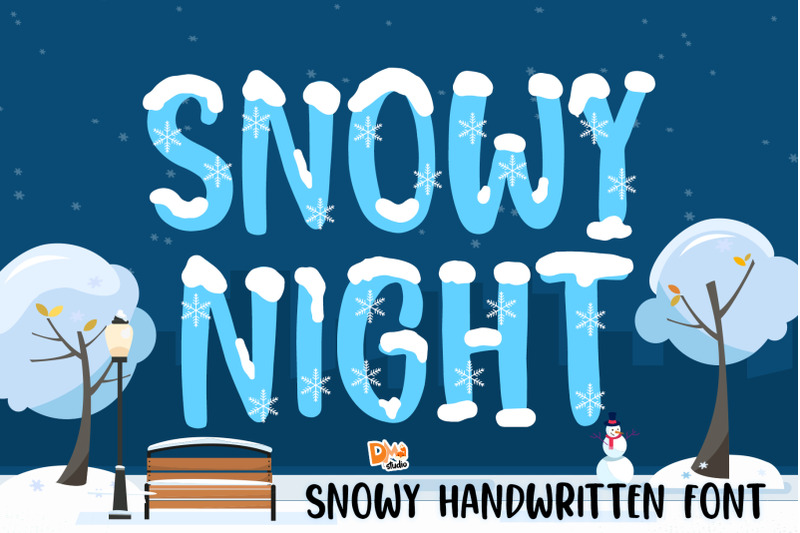 snowy-night-snowy-handwritten-font