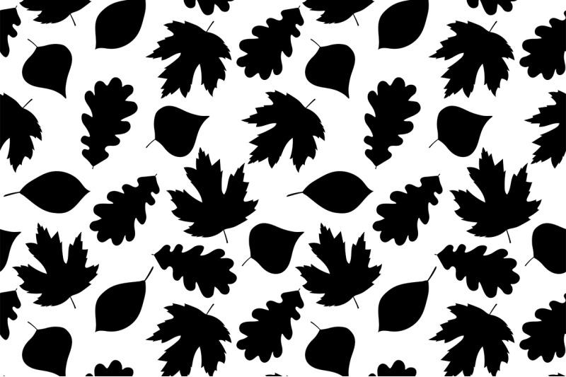 Seamless Patterns Leaves Silhouette Autumn Leaves Vector Illustratio By Irinashishkova