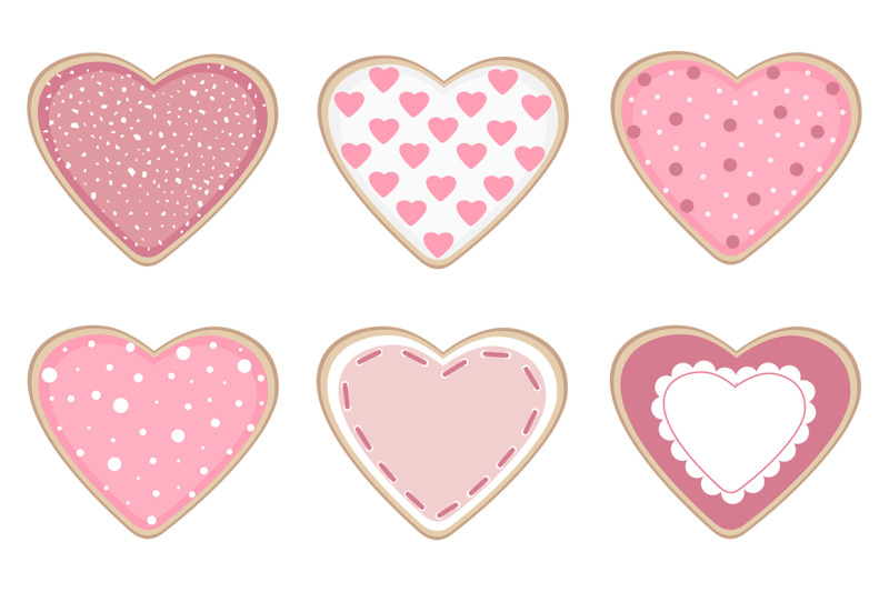 heart-shaped-cookies-valentines-day-vector-illustration