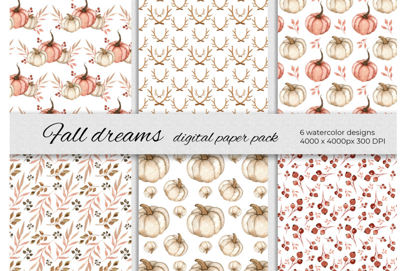 fall-dreams-digital-papers-set-of-6-seamless-patterns-with-pumpkins