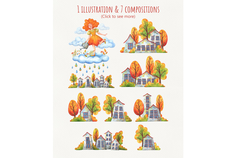 autumn-in-the-town-watercolor-collection
