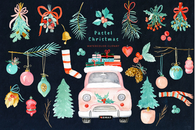 pastel-christmas-watercolor-holiday-clipart