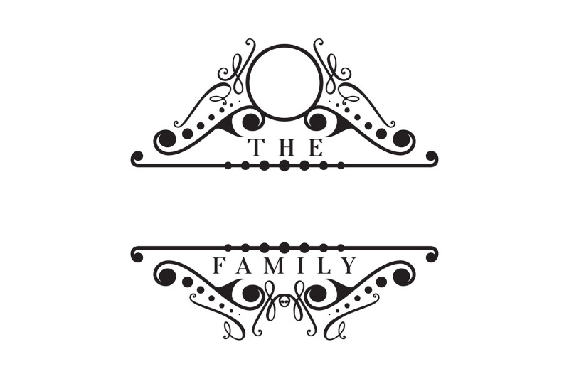 Family Monogram SVG, Farmhouse Monogram Wreath SVG Cut ...