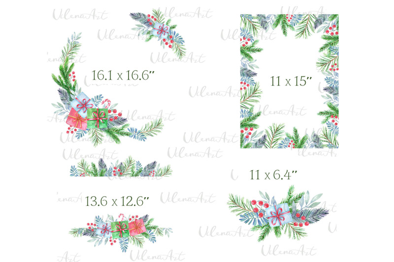 watercolor-christmas-clipart-winter-frame-wreath-clip-art-new-year-png