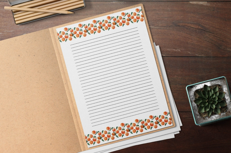 little-oranges-stationary-lined-digital-journaling-pages
