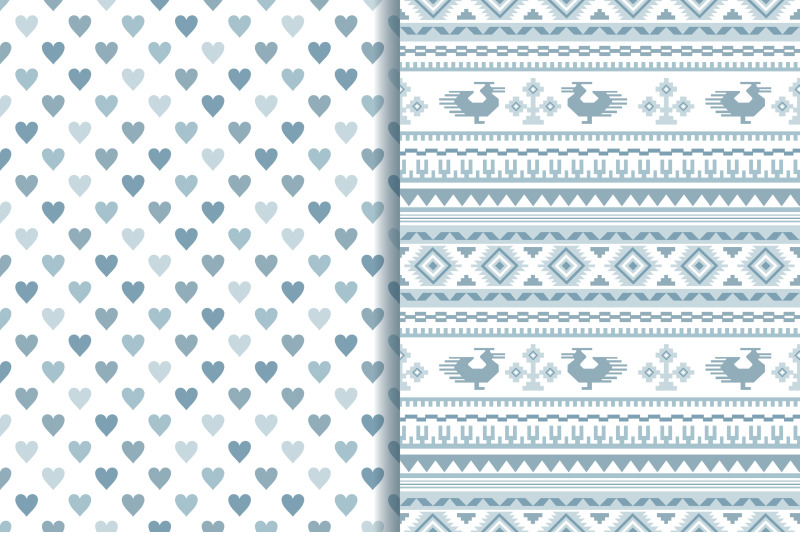 set-of-10-seamless-pattern-blue