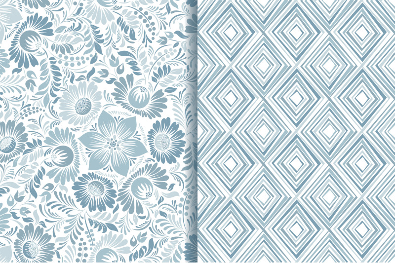 set-of-10-seamless-pattern-blue