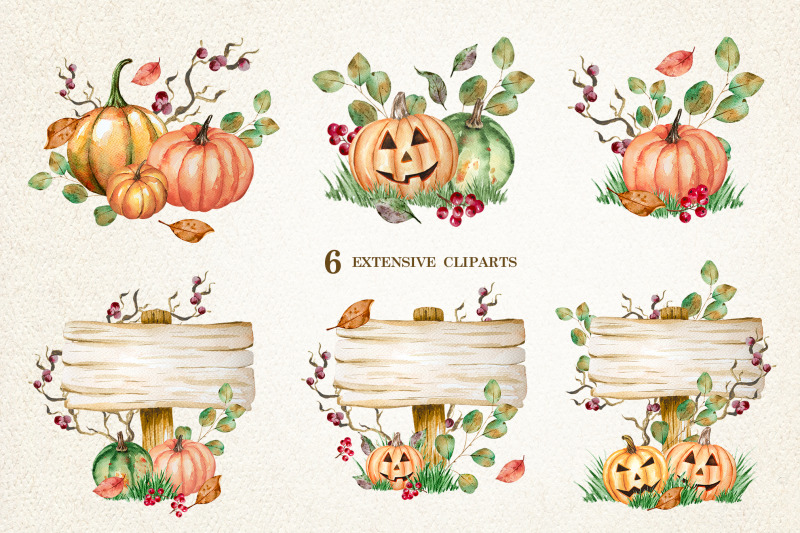 pumpkins-watercolor-cliparts