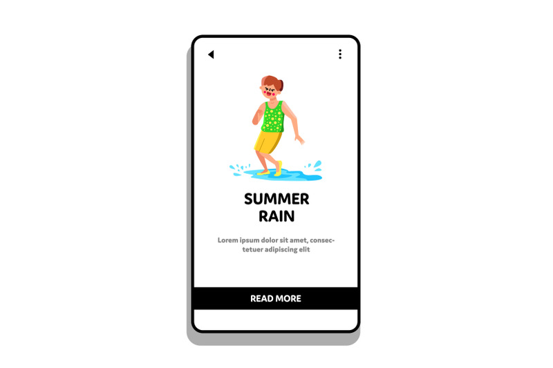 summer-rain-puddle-play-and-splashing-boy-vector