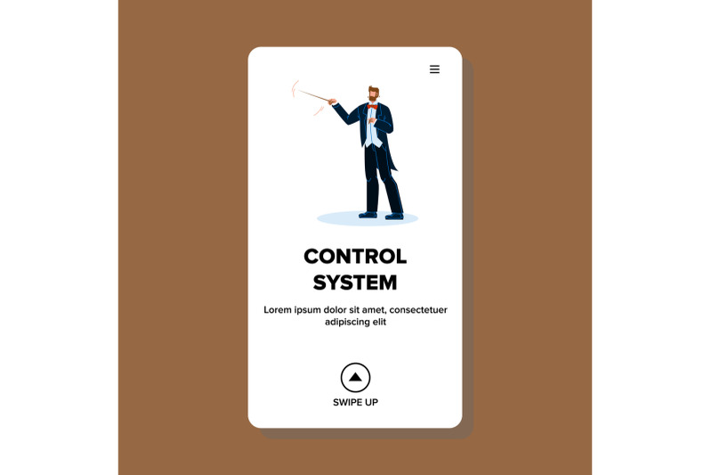 control-system-and-support-businessman-vector