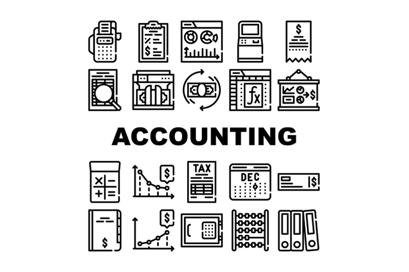 accounting-and-finance-collection-icons-set-vector