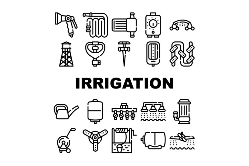 irrigation-system-collection-icons-set-isolated-illustration